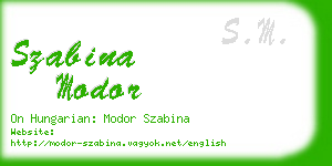 szabina modor business card